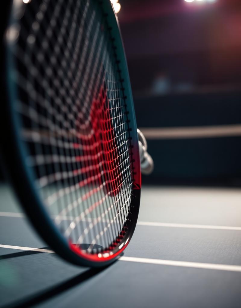 Padel racket on court close-up